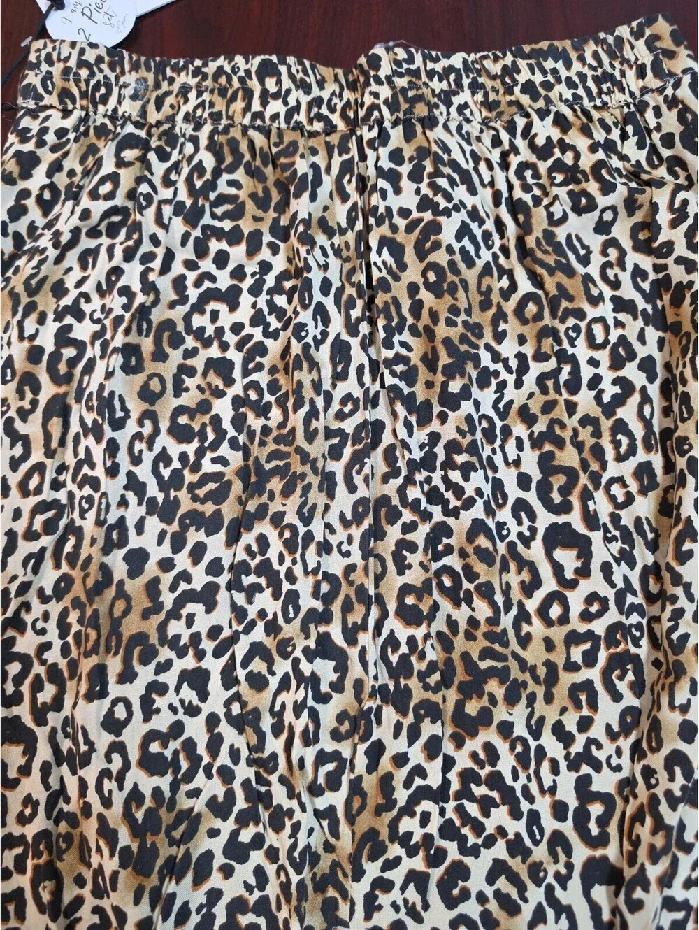 Japna Anthro Leopard Pull-On A-Line Maxi Skirt W Back Slit & Pockets Large  NWT